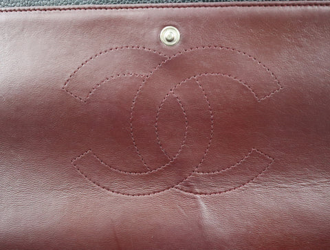 Pre-Owned #17375 CHANEL Matelasse 33 Caviar Skin Double Chain Shoulder Bag