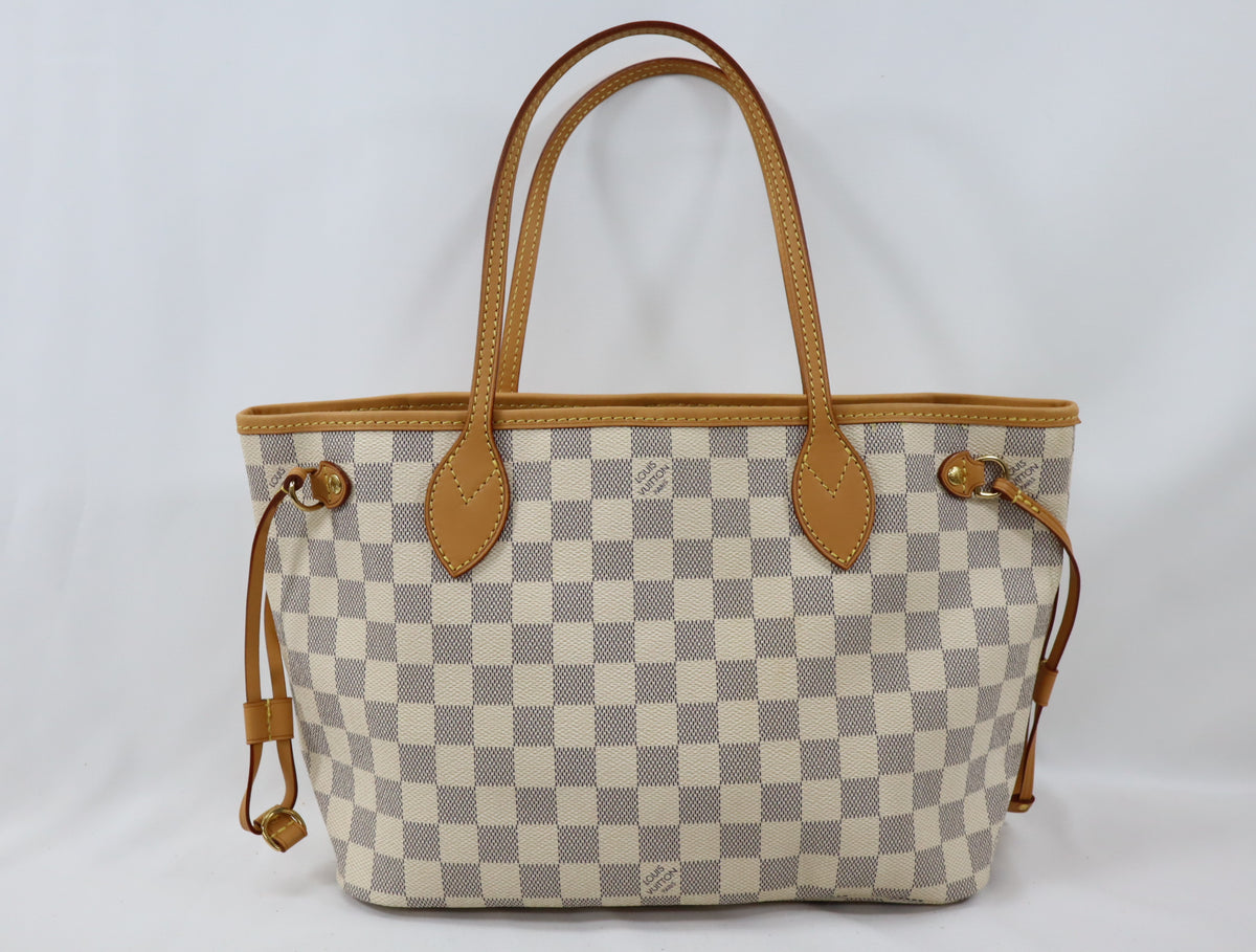 Pre-Owned #Bp378-10 Louis Vuitton Damier Azur Neverfull PM Tote Bag N41362