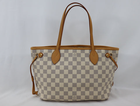Pre-Owned #Bp378-10 Louis Vuitton Damier Azur Neverfull PM Tote Bag N41362