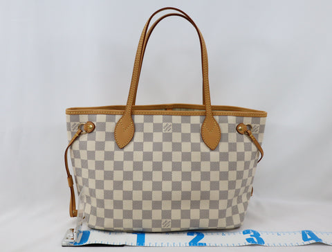 Pre-Owned #Bp378-10 Louis Vuitton Damier Azur Neverfull PM Tote Bag N41362