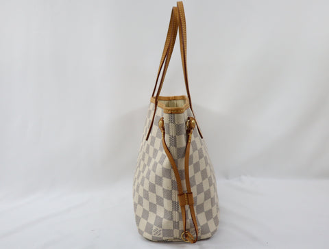 Pre-Owned #Bp378-10 Louis Vuitton Damier Azur Neverfull PM Tote Bag N41362