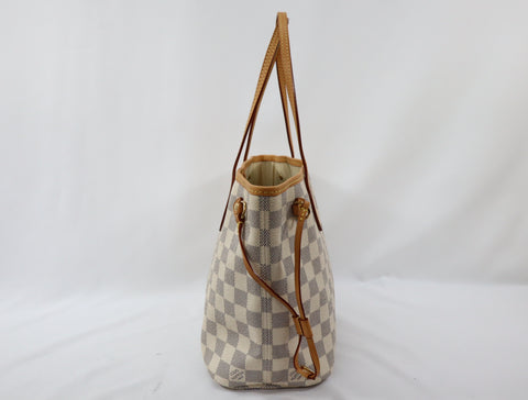 Pre-Owned #Bp378-10 Louis Vuitton Damier Azur Neverfull PM Tote Bag N41362