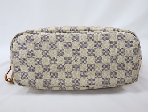 Pre-Owned #Bp378-10 Louis Vuitton Damier Azur Neverfull PM Tote Bag N41362