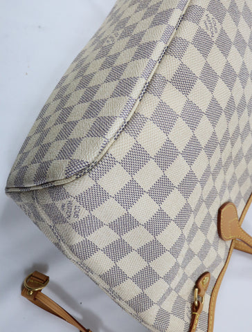 Pre-Owned #Bp378-10 Louis Vuitton Damier Azur Neverfull PM Tote Bag N41362