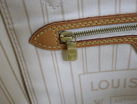 Pre-Owned #Bp378-10 Louis Vuitton Damier Azur Neverfull PM Tote Bag N41362