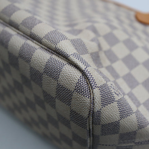 Pre-Owned #BP R05205 Louis Vuitton Damier Azur Neverfull MM Tote Bag N51107