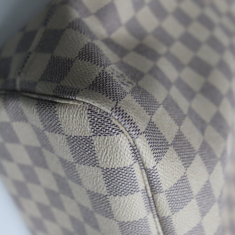 Pre-Owned #BP R05205 Louis Vuitton Damier Azur Neverfull MM Tote Bag N51107