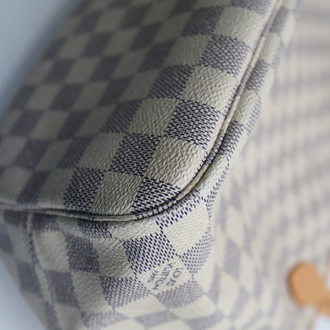 Pre-Owned #BP R05205 Louis Vuitton Damier Azur Neverfull MM Tote Bag N51107