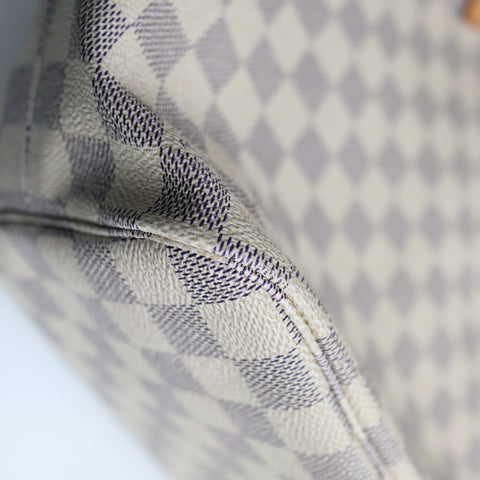 Pre-Owned #BP R05205 Louis Vuitton Damier Azur Neverfull MM Tote Bag N51107