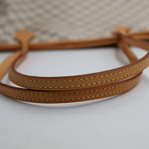 Pre-Owned #BP R05205 Louis Vuitton Damier Azur Neverfull MM Tote Bag N51107