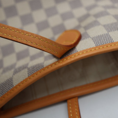 Pre-Owned #BP R05205 Louis Vuitton Damier Azur Neverfull MM Tote Bag N51107