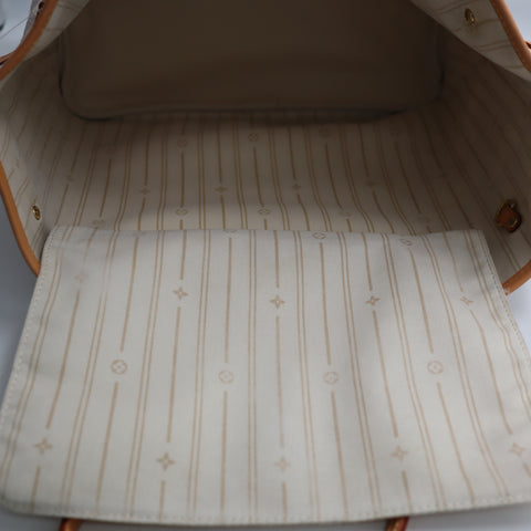 Pre-Owned #BP R05205 Louis Vuitton Damier Azur Neverfull MM Tote Bag N51107