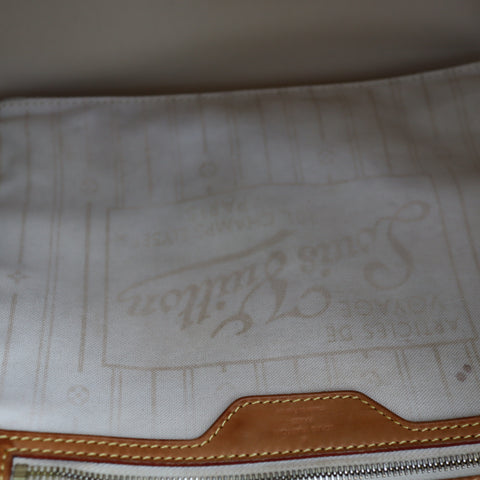 Pre-Owned #BP R05205 Louis Vuitton Damier Azur Neverfull MM Tote Bag N51107