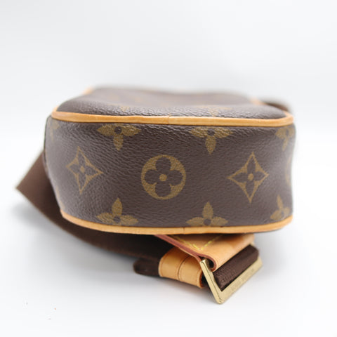 Pre-Owned #71215 Louis Vuitton Monogram Pochette Gange Waist Shoulder Crossbody Bag Brown M51870