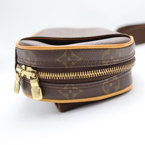 Pre-Owned #71215 Louis Vuitton Monogram Pochette Gange Waist Shoulder Crossbody Bag Brown M51870