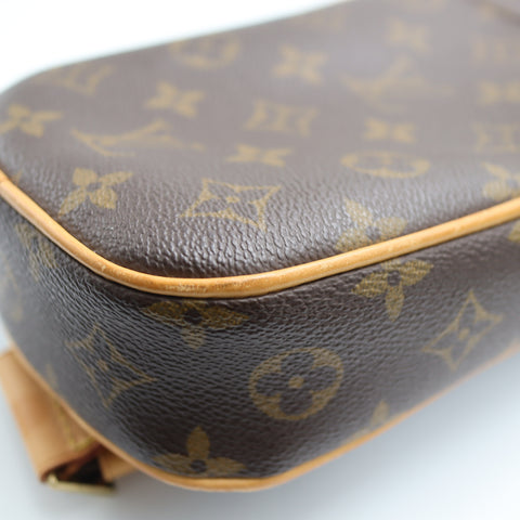 Pre-Owned #71215 Louis Vuitton Monogram Pochette Gange Waist Shoulder Crossbody Bag Brown M51870