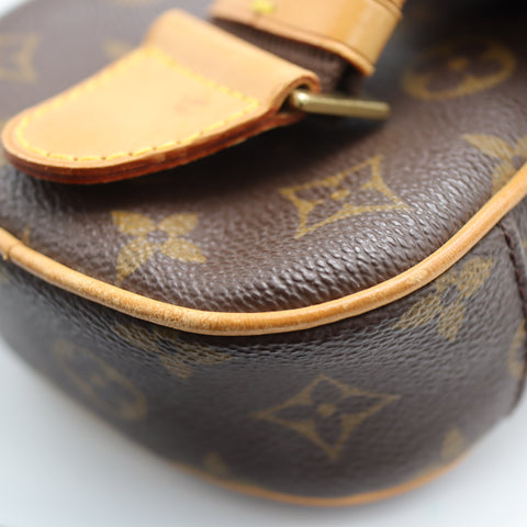 Pre-Owned #71215 Louis Vuitton Monogram Pochette Gange Waist Shoulder Crossbody Bag Brown M51870