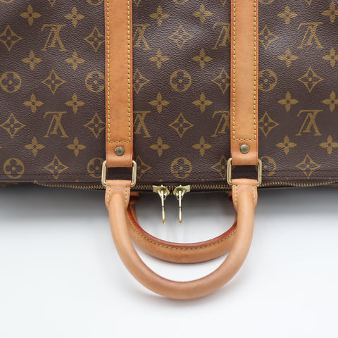 Pre-Owned #32262 Louis Vuitton Monogram Keep All 45 Travel Bag Brown M41428