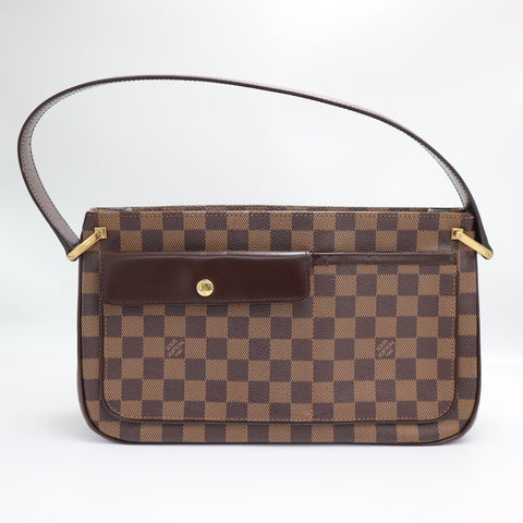 Pre-Owned #71184 Louis Vuitton Damier Aubagne Shoulder Bag Brown N51129