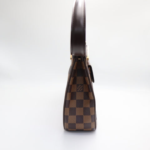 Pre-Owned #71184 Louis Vuitton Damier Aubagne Shoulder Bag Brown N51129