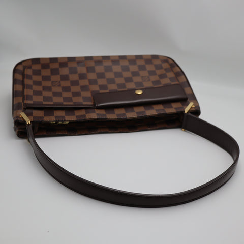 Pre-Owned #71184 Louis Vuitton Damier Aubagne Shoulder Bag Brown N51129