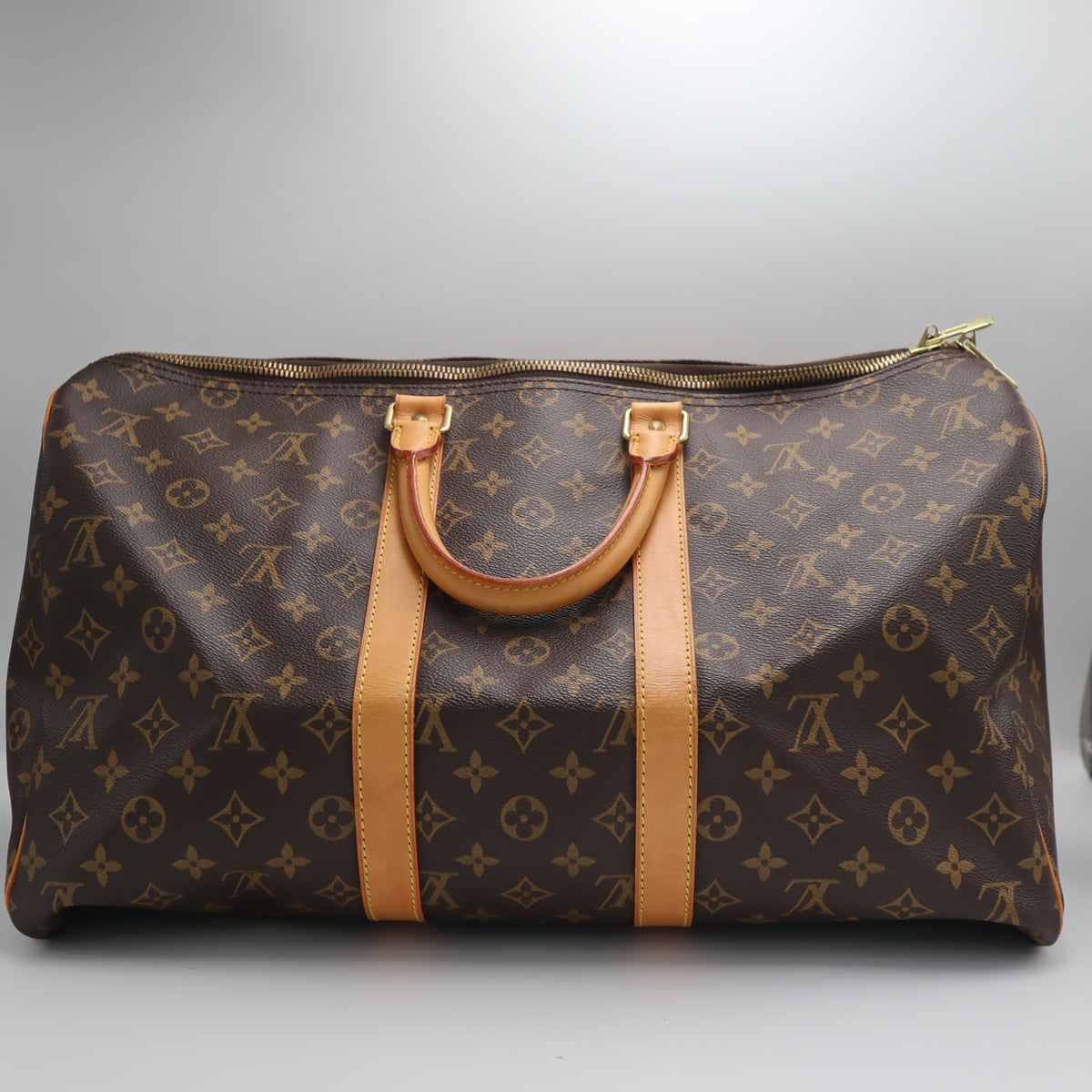 Pre-Owned #1921 Louis Vuitton Monogram Keepall 45 Travel Bag Brown M41428