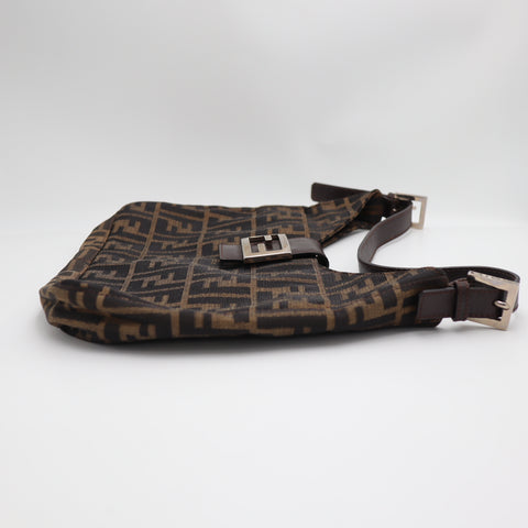 Pre-Owned #71218 FENDI One Shoulder Bag Zucca Pattern Canvas Brown 26569