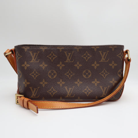 Pre-Owned #71289 Louis Vuitton Monogram Trotteur Crossbody Shoulder Bag Brown M51240