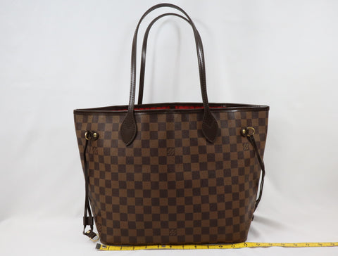 Pre-Owned #BP05232 Louis Vuitton Damier Ebene Neverfull MM Tote Bag N51105