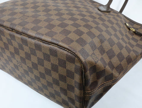Pre-Owned #BP05232 Louis Vuitton Damier Ebene Neverfull MM Tote Bag N51105