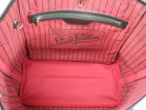 Pre-Owned #BP05232 Louis Vuitton Damier Ebene Neverfull MM Tote Bag N51105