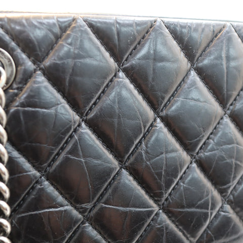 Pre-Owned #R0611 CHANEL Chain Shoulder Tote Bag Calfskin/Black CC Mark Tote Bag