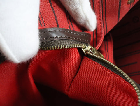 Pre-Owned #BP05232 Louis Vuitton Damier Ebene Neverfull MM Tote Bag N51105