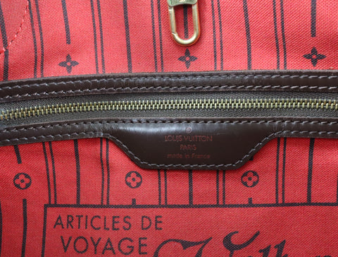 Pre-Owned #BP05232 Louis Vuitton Damier Ebene Neverfull MM Tote Bag N51105