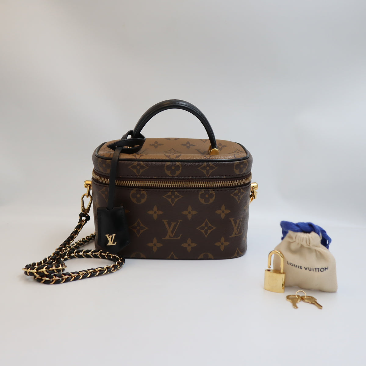 Pre-Owned #R06111 Louis Vuitton Monogram Vanity PM Shoulder crossbody hand bag 2way M45165