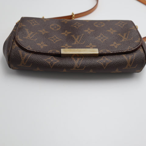 Pre-Owned #2003 Louis Vuitton Monogram Favorite PM Chain Shoulder Crossbody Bag Brown M40717