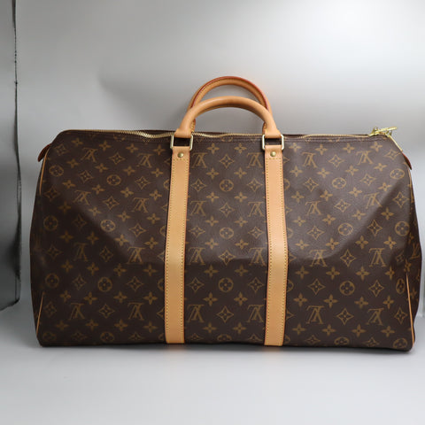 Pre-Owned #72383 Louis Vuitton Monogram Keepall 50 Travel Bag Brown M41426