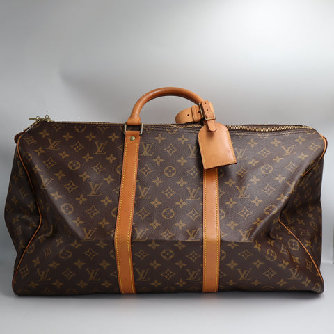 Pre-Owned #72392 Louis Vuitton Monogram Keepall 50 Travel Bag Brown M41426