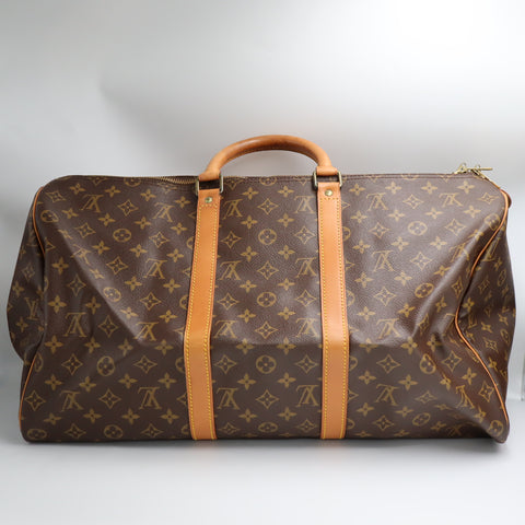 Pre-Owned #72392 Louis Vuitton Monogram Keepall 50 Travel Bag Brown M41426