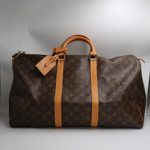 Pre-Owned #72308 Louis Vuitton Monogram Keepall 50 Travel Bag Brown M41426