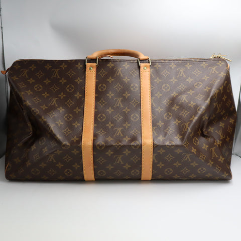 Pre-Owned #72372 Louis Vuitton Monogram Keepall 55 Travel Bag Brown M41424