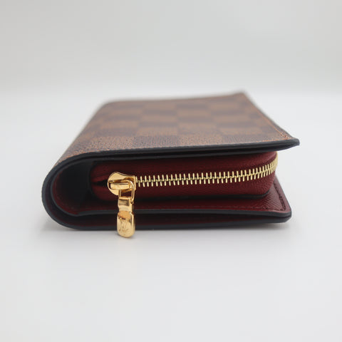 Pre-Owned #71286 Louis Vuitton Damier Ebene  Porte Foil Juliet Folded Wallet Brown N60381