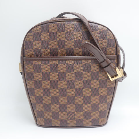 Pre-Owned #71330 Louis Vuitton Damier Ebene Ipanema PM Crossbody Shoulder Bag  Brown N51294