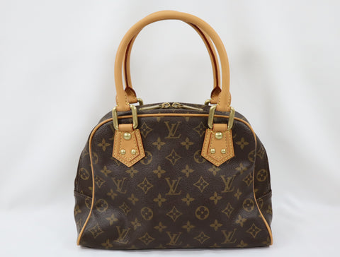 Pre-Owned #BP11271 Louis Vuitton Monogram Manhattan PM Hand Bag Brown M40026