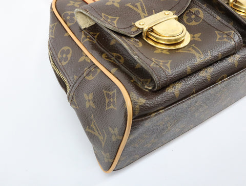 Pre-Owned #BP11271 Louis Vuitton Monogram Manhattan PM Hand Bag Brown M40026