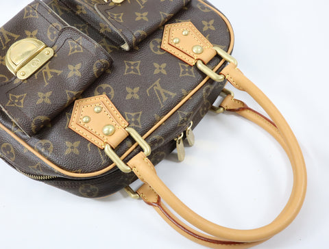 Pre-Owned #BP11271 Louis Vuitton Monogram Manhattan PM Hand Bag Brown M40026