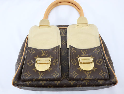 Pre-Owned #BP11271 Louis Vuitton Monogram Manhattan PM Hand Bag Brown M40026