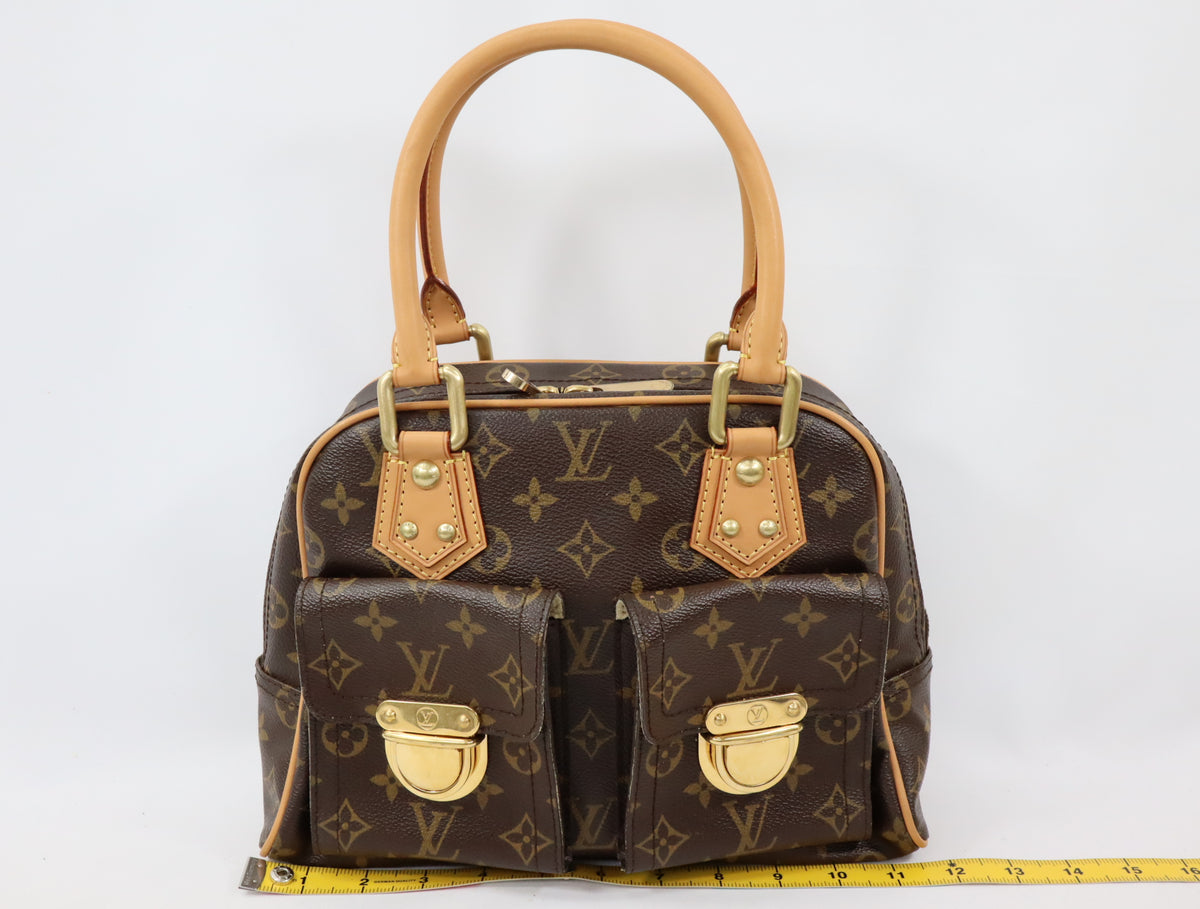 Pre-Owned #BP11282 Louis Vuitton Monogram Manhattan PM Hand Bag Brown M40026