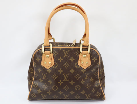 Pre-Owned #BP11282 Louis Vuitton Monogram Manhattan PM Hand Bag Brown M40026