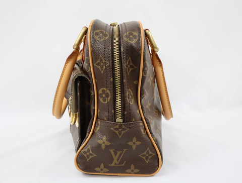 Pre-Owned #BP11282 Louis Vuitton Monogram Manhattan PM Hand Bag Brown M40026